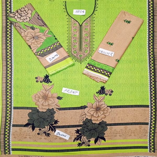 Fancy Printed Lawn Unstitched 3 Piece Suit Best for Girls  & women - Art# SS - FPL - SL8000-19 - UF