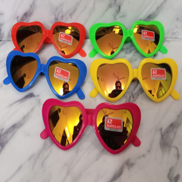 Fancy Style Glasses / Sun Glasses / Party Glasses / Kid Glasses / Hearth Style Glasses - Random Multi Color Art # SS-G00016-1Pc