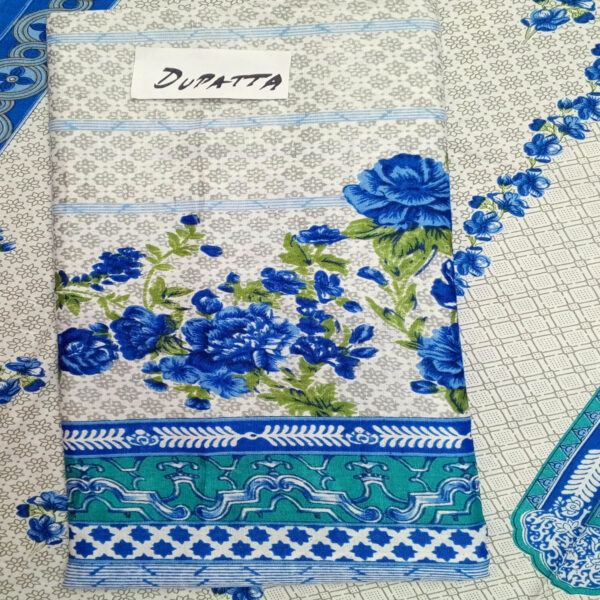 Fancy Printed Lawn Unstitched 3 Piece Suit Best for Girls  & women - Art# SS - FPL - SL8000-06 - UF - Image 4