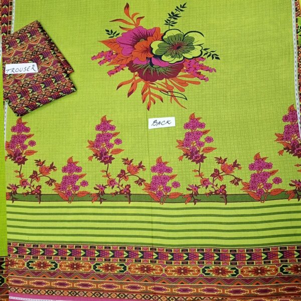 Fancy Printed Lawn Unstitched 3 Piece Suit Best for Girls  & women - Art# SS - FPL - SL8000-25 - UF - Image 2