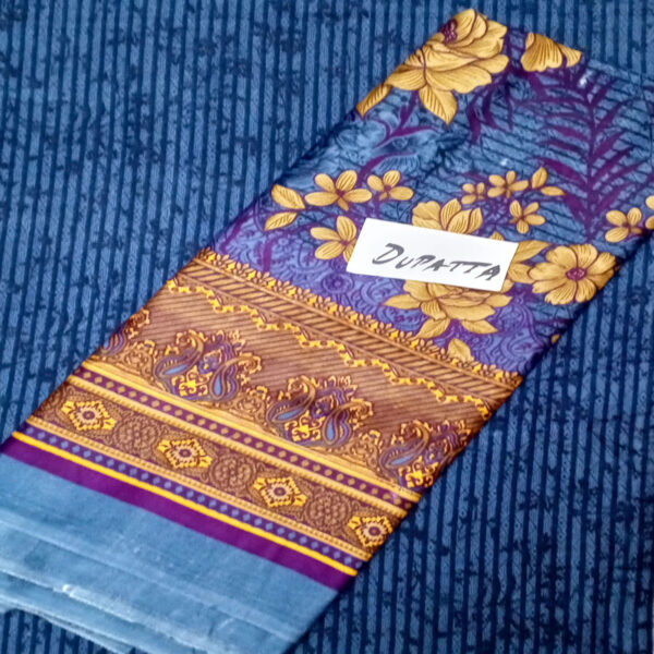 Fancy Printed Lawn Unstitched 3 Piece Suit Best for Girls  & women - Art# SS - FPL - SL8000-37 - UF - Image 6