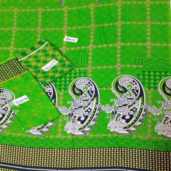 Fancy Printed Lawn Unstitched 3 Piece Suit Best for Girls  & women - Art# SS - FPL - SL8000-23 - UF - Image 2