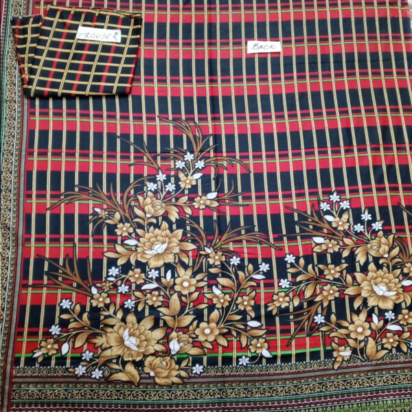 Fancy Printed Lawn Unstitched 3 Piece Suit Best for Girls  & women - Art# SS - FPL - SL8000-28 - UF - Image 2