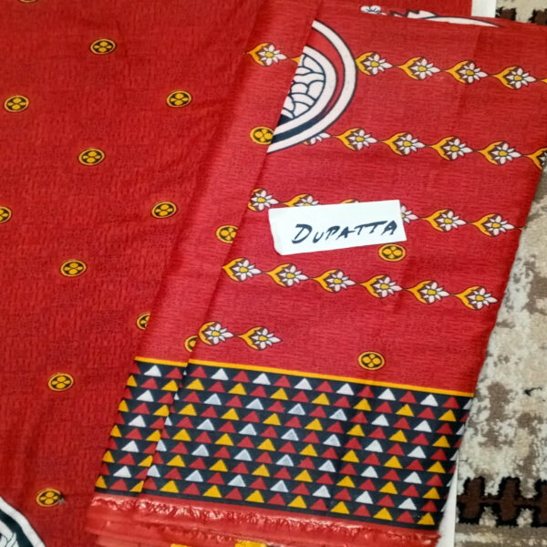 Fancy Printed Lawn Unstitched 3 Piece Suit Best for Girls  & women - Art# SS - FPL - SL8000-40 - UF - Image 6