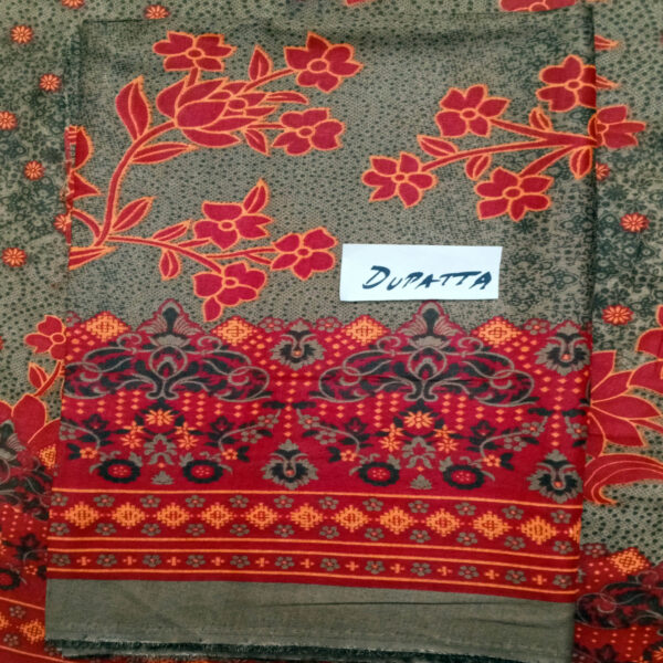 Fancy Printed Lawn Unstitched 3 Piece Suit Best for Girls  & women - Art# SS - FPL - SL8000-03 - UF - Image 4