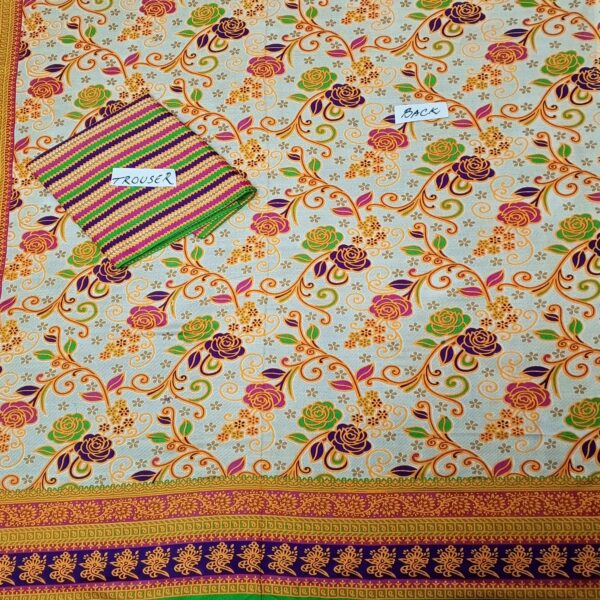 Fancy Printed Lawn Unstitched 3 Piece Suit Best for Girls  & women - Art# SS - FPL - SL8000-26 - UF - Image 2