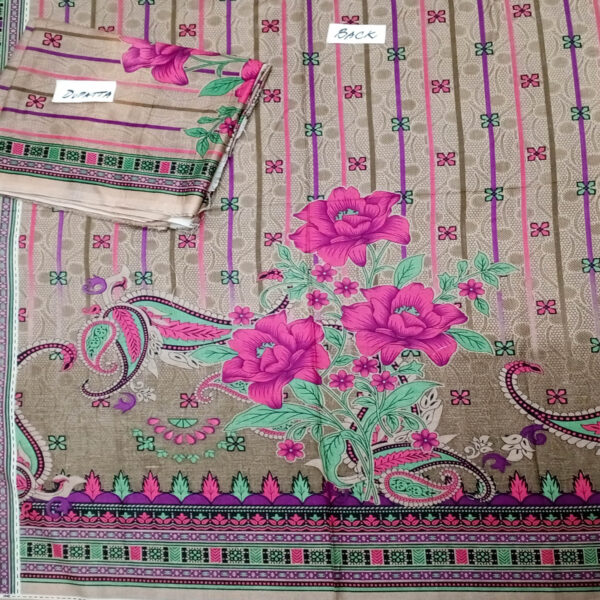 Fancy Printed Lawn Unstitched 3 Piece Suit Best for Girls  & women - Art# SS - FPL - SL8000-41 - UF - Image 2