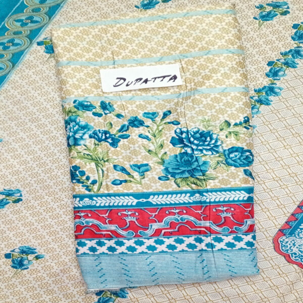 Fancy Printed Lawn Unstitched 3 Piece Suit Best for Girls  & women - Art# SS - FPL - SL8000-08 - UF - Image 6