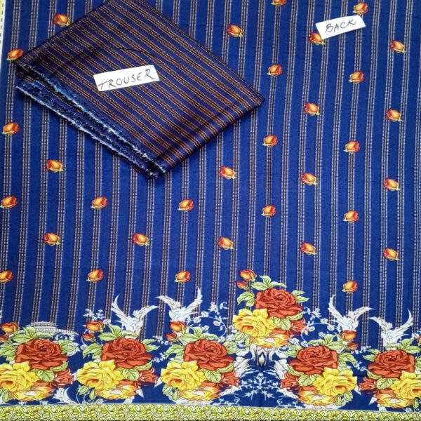 Fancy Printed Lawn Unstitched 3 Piece Suit Best for Girls  & women - Art# SS - FPL - SL8000-39 - UF - Image 2