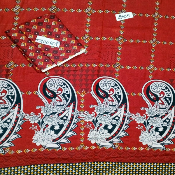 Fancy Printed Lawn Unstitched 3 Piece Suit Best for Girls  & women - Art# SS - FPL - SL8000-40 - UF - Image 2