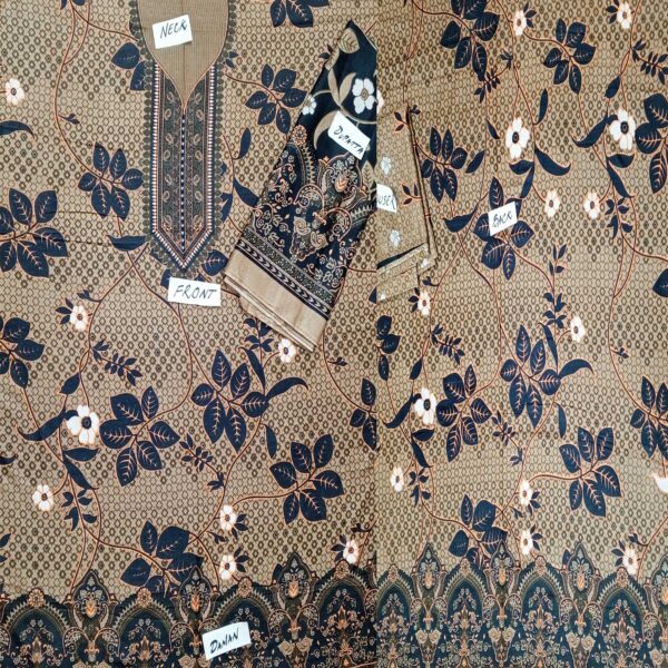 Fancy Printed Lawn Unstitched 3 Piece Suit Best for Girls  & women - Art# SS - FPL - SL8000-30 - UF - Image 3
