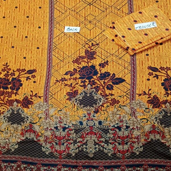Fancy Printed Lawn Unstitched 3 Piece Suit Best for Girls  & women - Art# SS - FPL - SL8000-33 - UF - Image 2