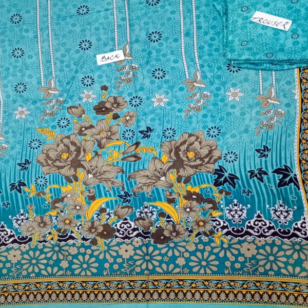 Fancy Printed Lawn Unstitched 3 Piece Suit Best for Girls  & women - Art# SS - FPL - SL8000-42 - UF - Image 2