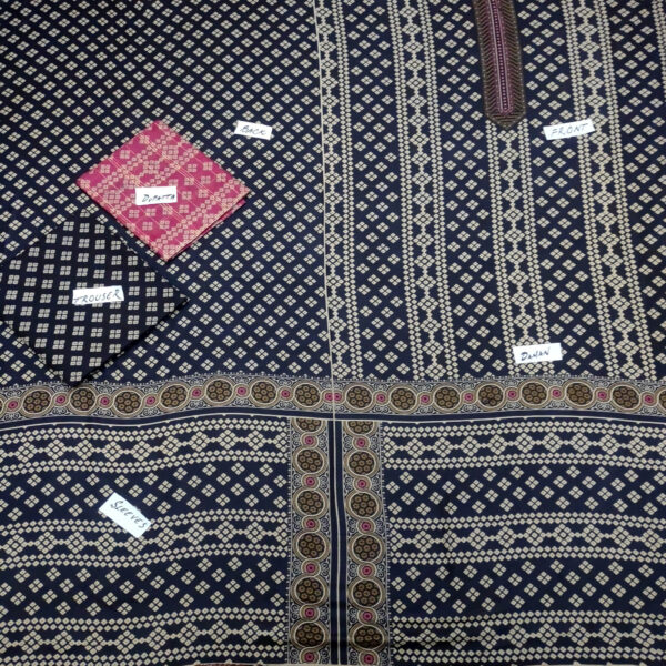 Fancy Printed Lawn Unstitched 3 Piece Suit Best for Girls  & women - Art# SS - FPL - LC - SL9000-08 - UF - Image 3