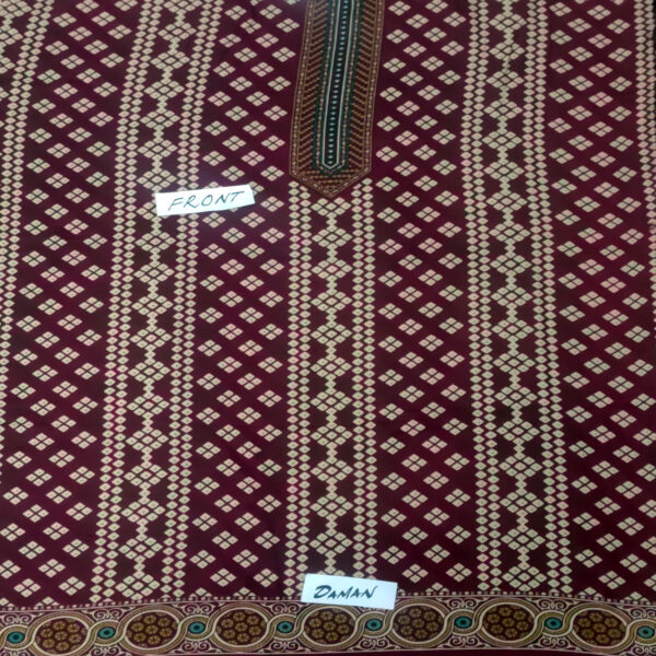 Fancy Printed Lawn Unstitched 3 Piece Suit Best for Girls  & women - Art# SS - FPL - LC - SL9000-11 - UF - Image 2