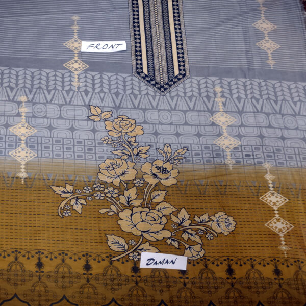 Fancy Printed Lawn Unstitched 3 Piece Suit Best for Girls  & women - Art# SS - FPL - LC - SL9000-09 - UF - Image 4