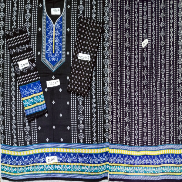 Fancy Printed Lawn Unstitched 3 Piece Suit Best for Girls  & women - Art# SS - FPL - SL8000-10 - UF - Image 5