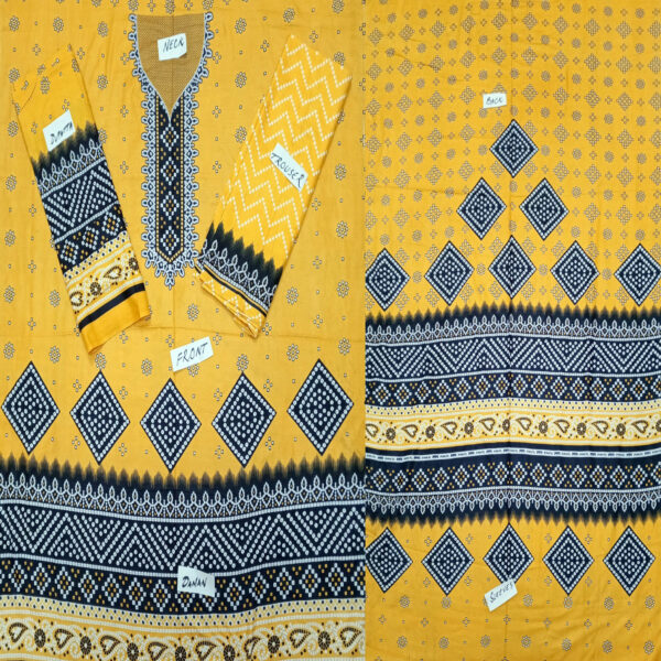 Fancy Printed Lawn Unstitched 3 Piece Suit Best for Girls  & women - Art# SS - FPL - SL8000-13 - UF - Image 3