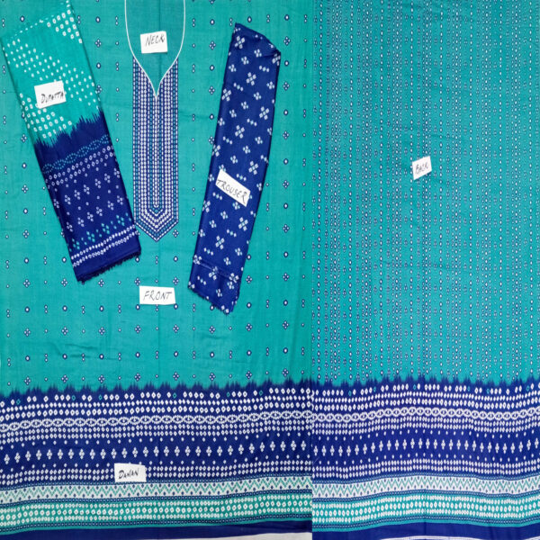 Fancy Printed Lawn Unstitched 3 Piece Suit Best for Girls  & women - Art# SS - FPL - SL8000-12 - UF - Image 2