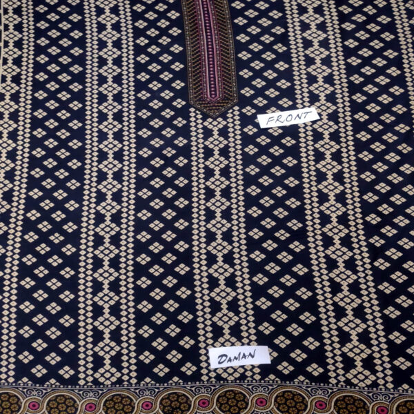 Fancy Printed Lawn Unstitched 3 Piece Suit Best for Girls  & women - Art# SS - FPL - LC - SL9000-08 - UF - Image 2