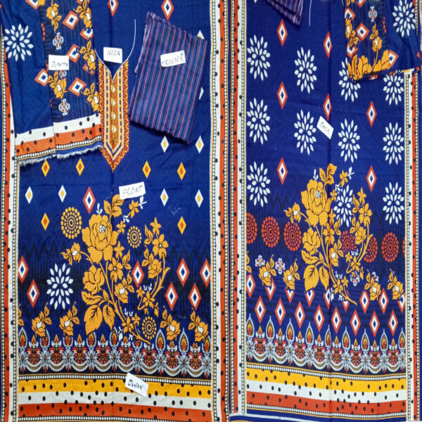 Fancy Printed Lawn Unstitched 3 Piece Suit Best for Girls  & women - Art# SS - FPL - SL8000-46 - UF - Image 3