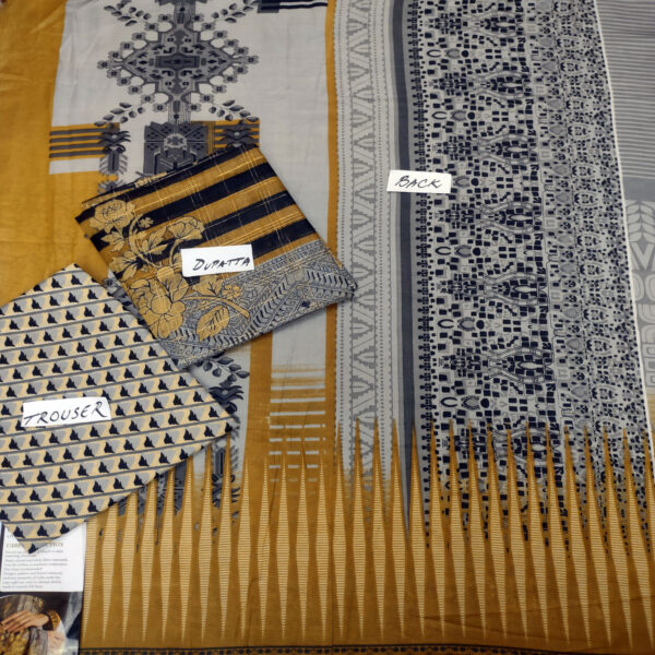 Fancy Printed Lawn Unstitched 3 Piece Suit Best for Girls  & women - Art# SS - FPL - LC - SL9000-09 - UF - Image 5