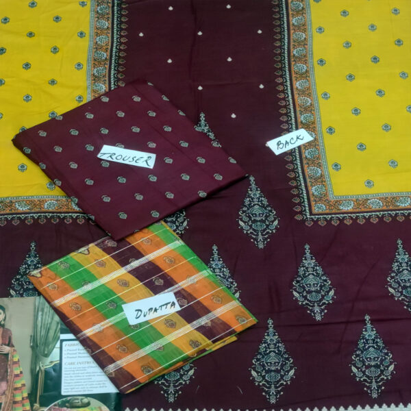Fancy Printed Lawn Unstitched 3 Piece Suit Best for Girls  & women - Art# SS - FPL - LC - SL9000-13 - UF - Image 5