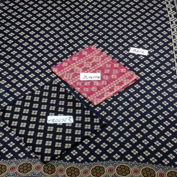 Fancy Printed Lawn Unstitched 3 Piece Suit Best for Girls  & women - Art# SS - FPL - LC - SL9000-08 - UF - Image 5