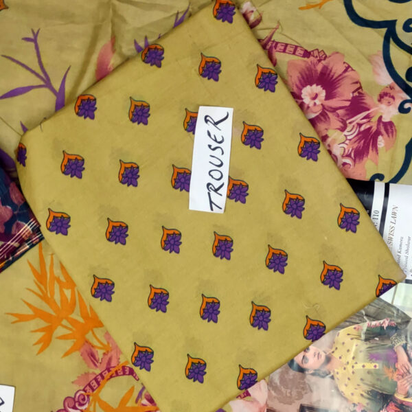 Fancy Printed Lawn Unstitched 3 Piece Suit Best for Girls  & women - Art# SS - FPL - LC - SL9000-04 - UF - Image 6