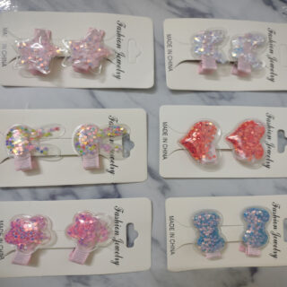 Fancy Stylish Hair Clip for Girls and Women  - Random Multi Color- Art# SS-Transparent-Glitter-Clip-FGAH-06-1Pc