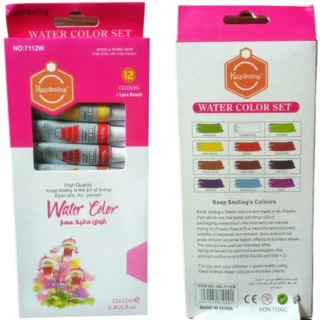 Keep Smiling Pack of 12 Water Color Tube Set - Multicolor - Size 12ml tube -Art# SS-KS-Water Color-St-AIP-007
