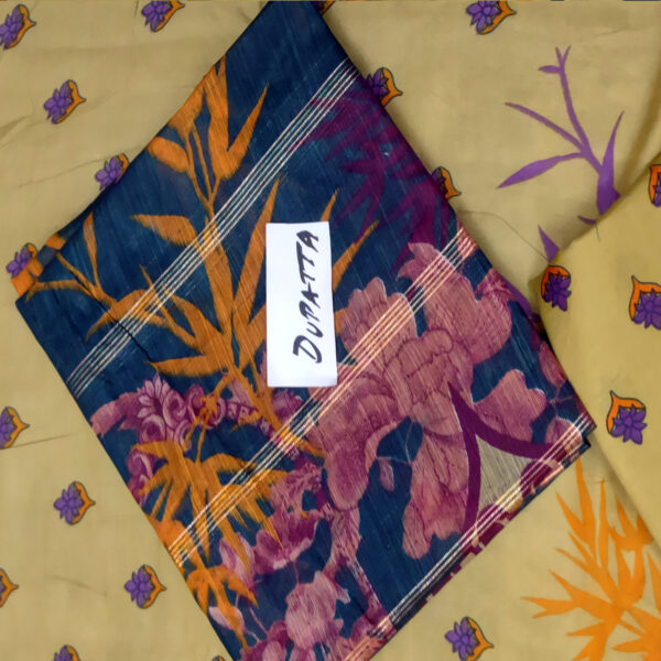 Fancy Printed Lawn Unstitched 3 Piece Suit Best for Girls  & women - Art# SS - FPL - LC - SL9000-04 - UF - Image 7