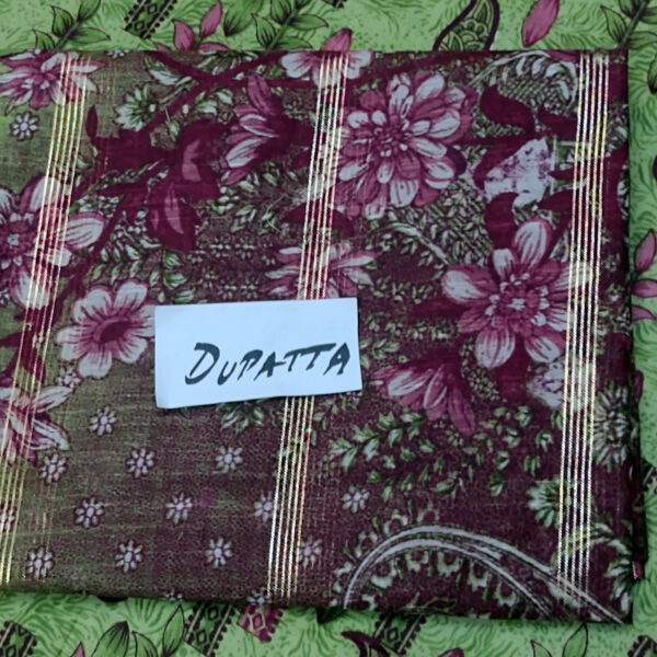 Fancy Printed Lawn Unstitched 3 Piece Suit Best for Girls  & women - Art# SS - FPL - LC - SL9000-02 - UF - Image 8