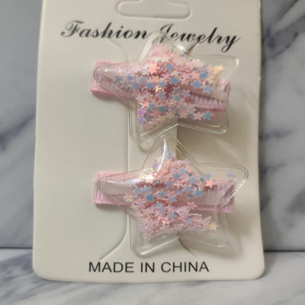Fancy Stylish Hair Clip for Girls and Women  - Random Multi Color- Art# SS-Transparent-Glitter-Clip-FGAH-06-1Pc - Image 2