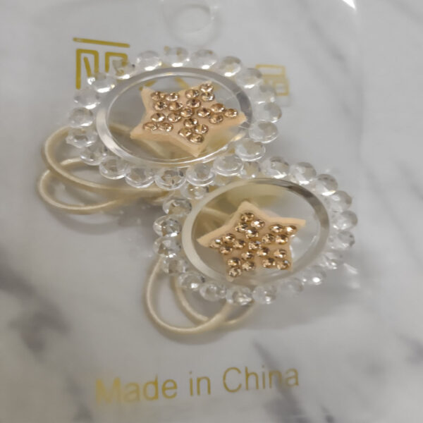 Fancy Stylish Elastic Pony for Girls and Women - Random Multi Color- Art# SS-Star-Pony-FWAH-0001-1Pc - Image 3