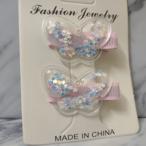 Fancy Stylish Hair Clip for Girls and Women  - Random Multi Color- Art# SS-Transparent-Glitter-Clip-FGAH-06-1Pc - Image 4