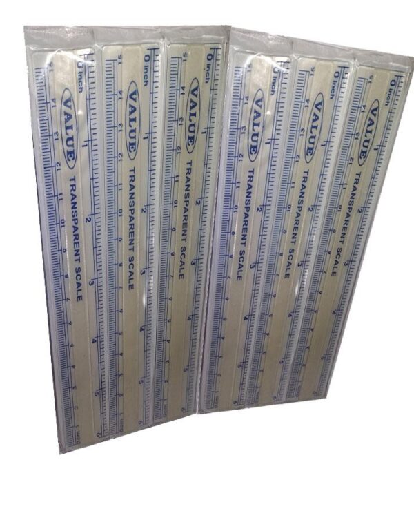 6" Inch Value Transparent Plastic Ruler